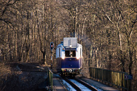 The LEV-MV ABamot 2 seen between Hűvsvlgy and Hrs-hegy on the MV Szchenyi-hegy Children's Railway, on its way to the vehicle exhibition at Csillebrc station