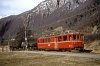 Az RhB BDe 4/4 491 pályaszámú motorkocsi a Bellinzona-Mesocco vonal San Vittore állomásánál 1989. február 27-én